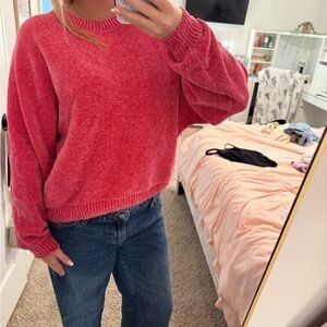 Double Zero Vibrant pink Crew Neck Sweater, perfect for valentines!